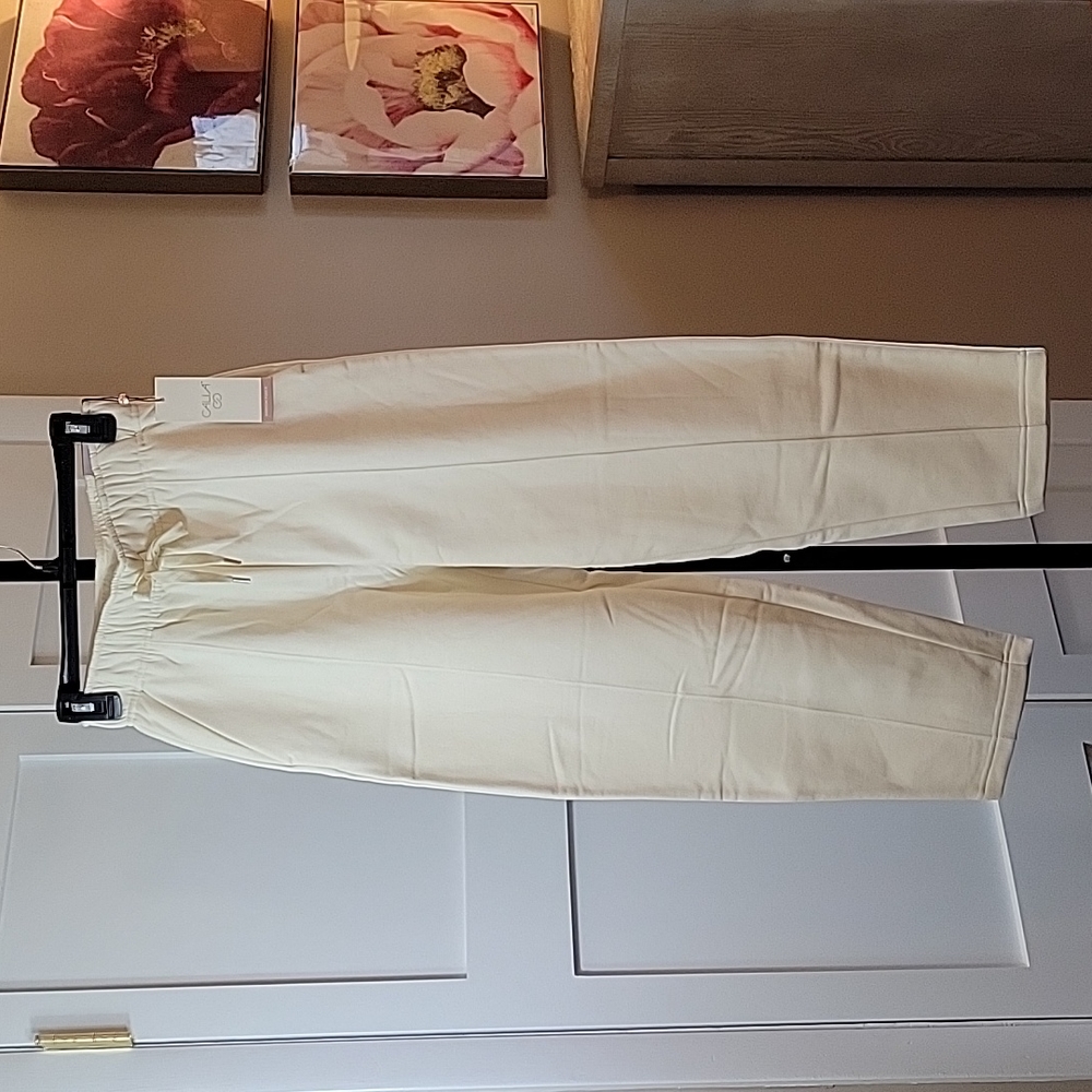 Calia Everyday Fleece Collection Cream High-Rise Pants Relaxed Fit Barre…